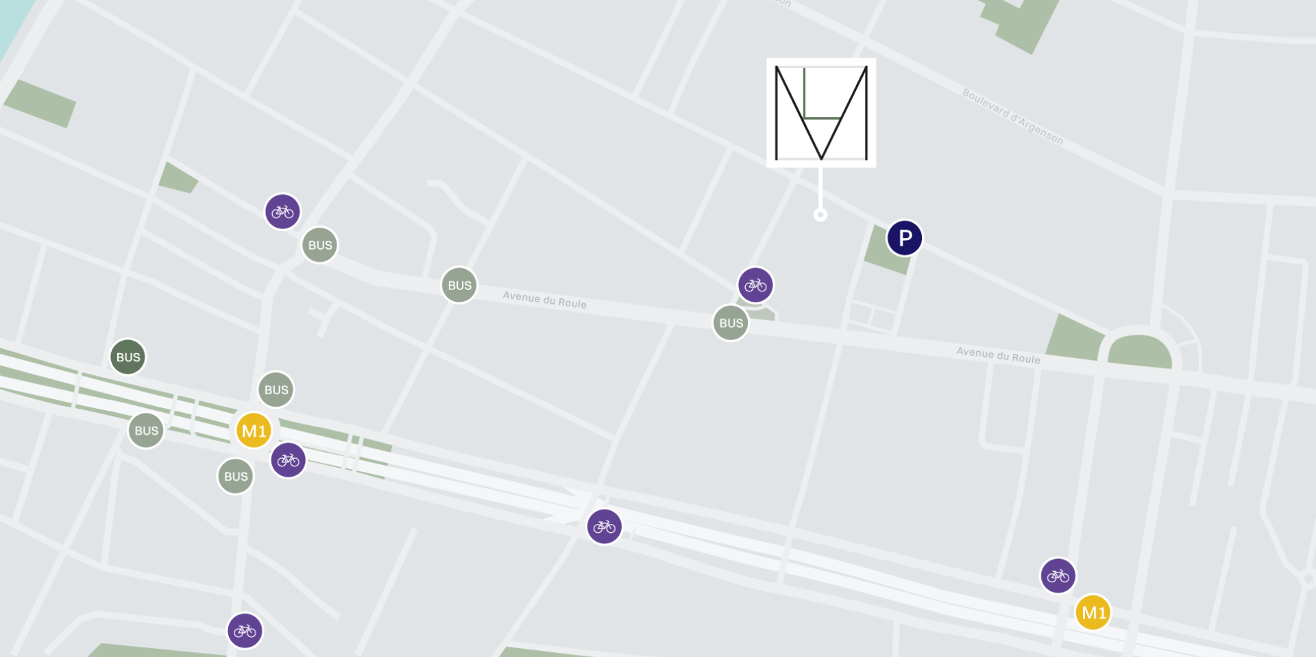 carte des transports du quartier